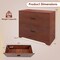 Costway 2-Drawer Wood Lateral File Cabinet with Adjustable Bars for Home Office White/Walnut